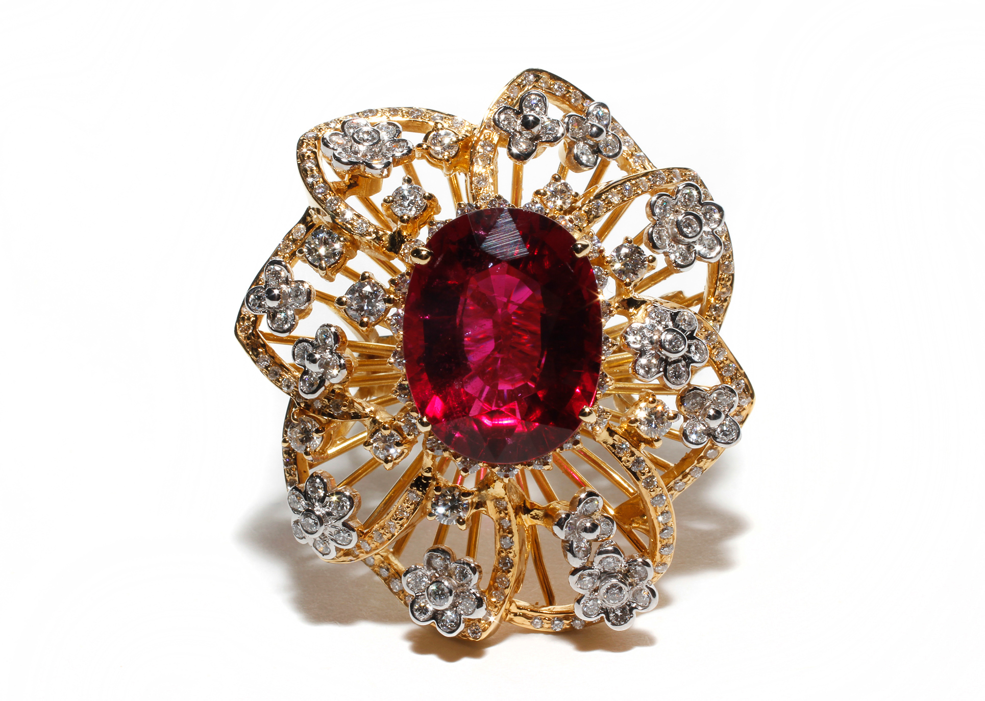 Ruby and diamond ring