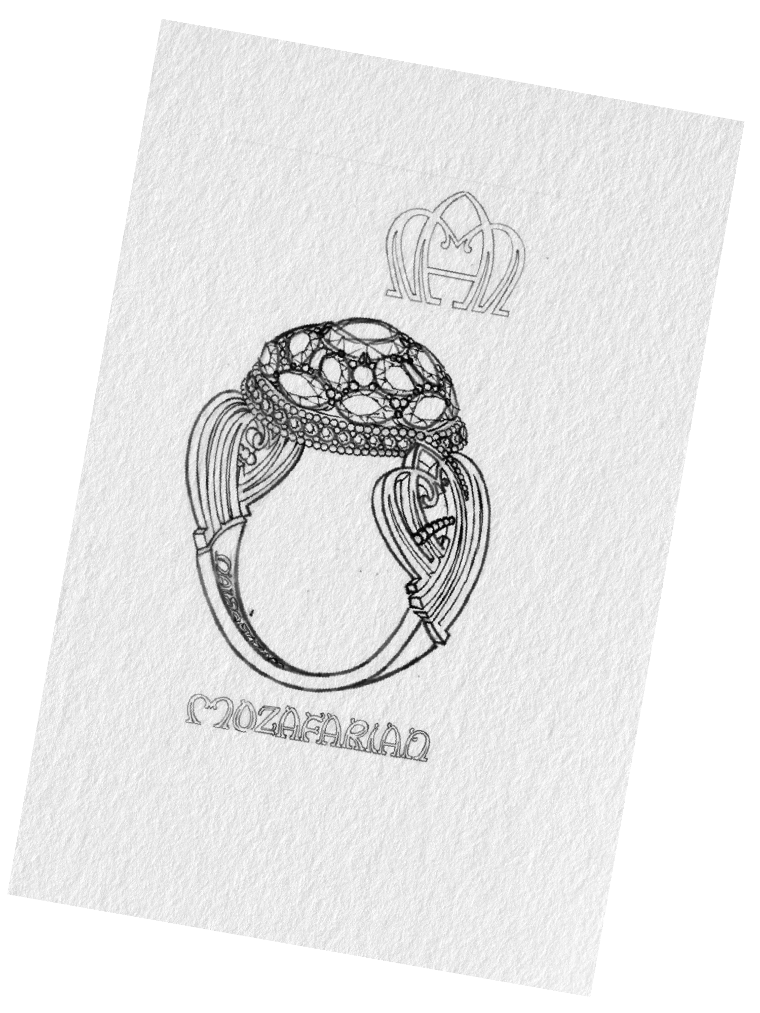 A hand-drawn ring design